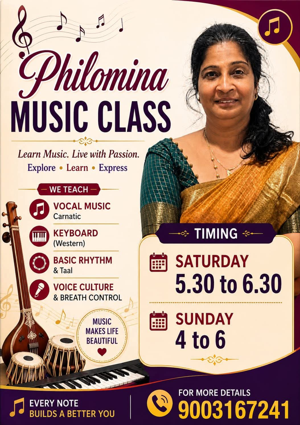 Philomina Music Class - Music Class in Chennai