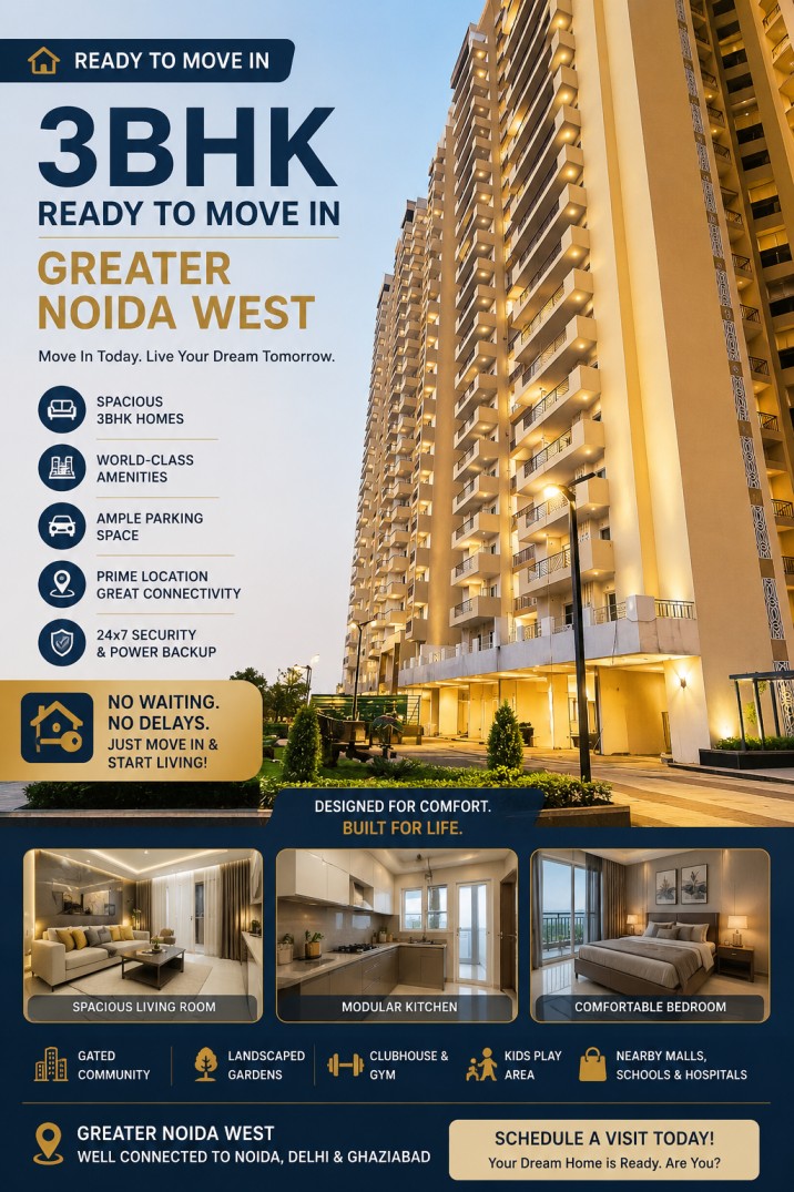 Premium Ready-to-Move 3 BHK Apartments in Noida Extension