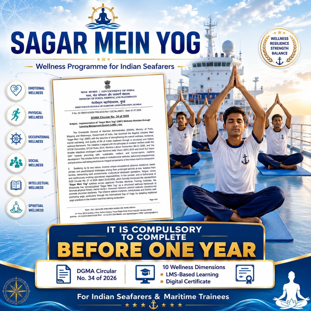 Sagar Mein Yog  -  A Wellness Programme for Indian Seafarers
