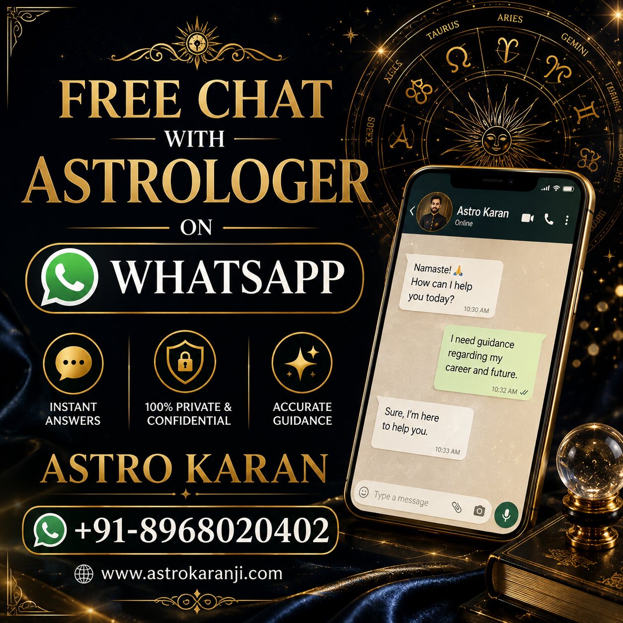 Free Chat with Astrologer on WhatsApp - Full-Time in New Delhi