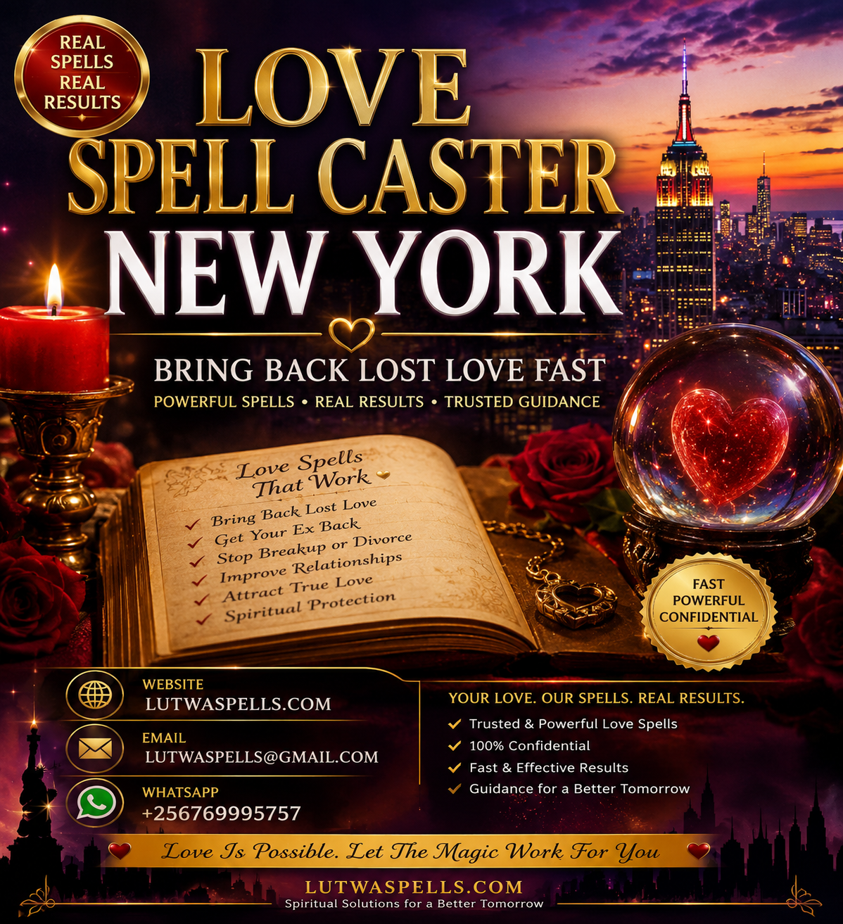 Love Spell Caster New York USA 256769995757  Bring Back Your Ex New York Love Spells That Work - Nurse in Houston