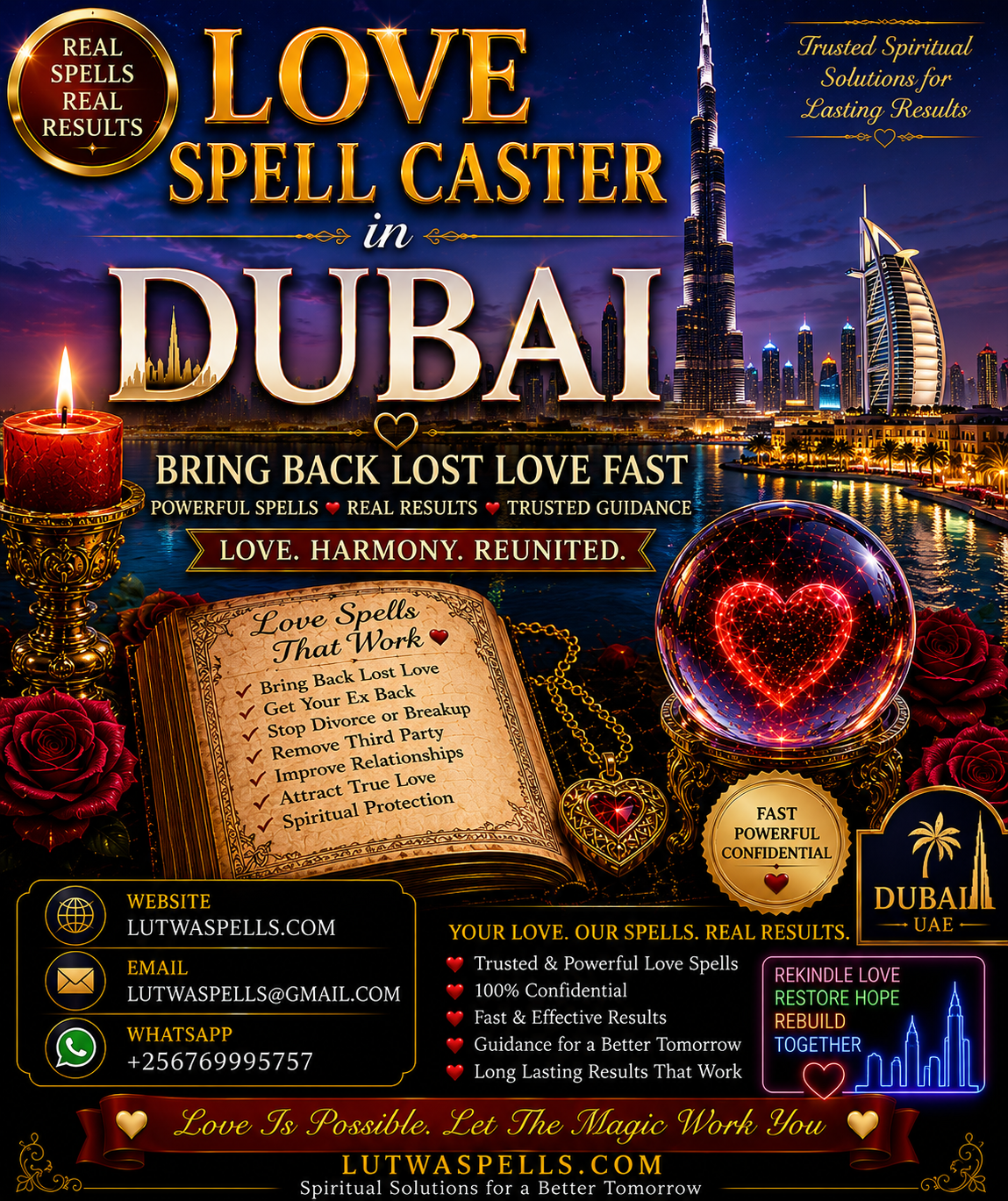 Love Spell Caster Dubai UAE 256769995757  Bring Back Your Ex Dubai Love Spells That Work