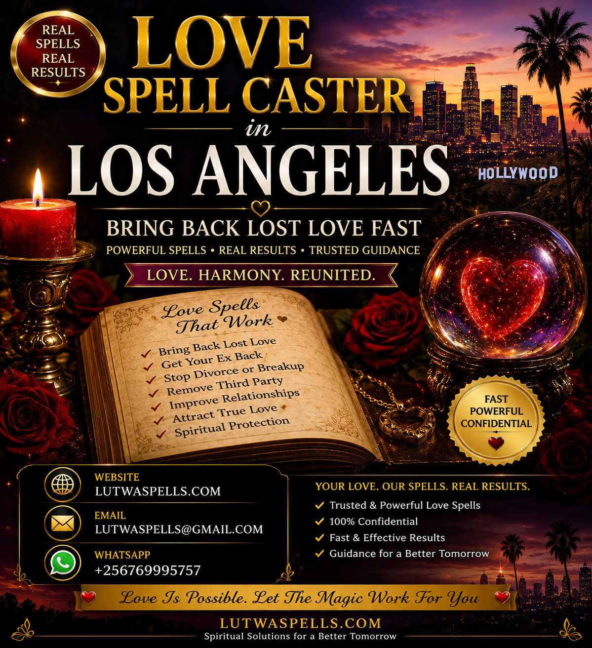 Love Spell Caster Los Angeles USA 256769995757  Bring Back Your Ex Los Angeles Love Spells That Work - Astrologer in Los Angeles