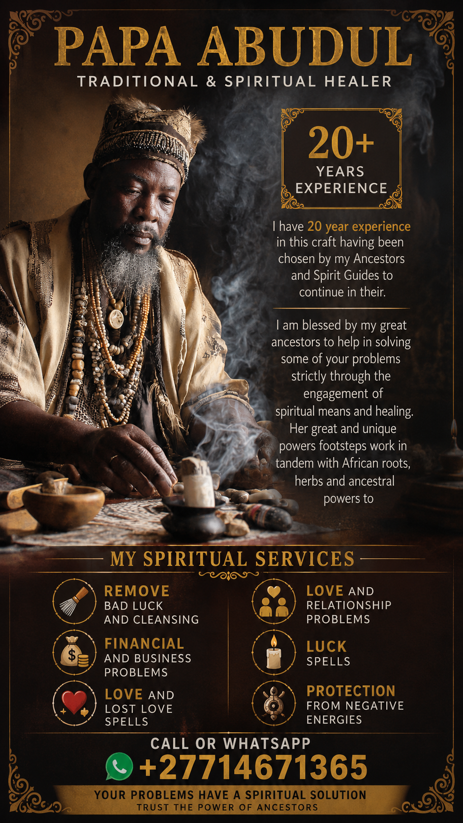 27714671365  Sangoma, Traditional Healer Papa Abudul  in Polokwane, Lebowakgomo, Mankweng, Mokopane