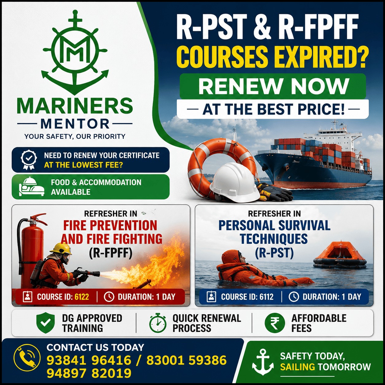 Renew  Your Courses with Mariners Mentor - Marine Service in Thoothukudi