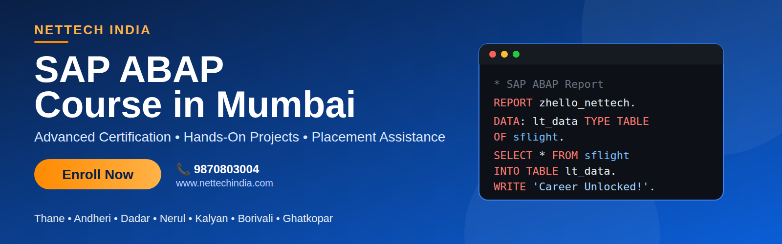 Learn SAP ABAP Course in Mumbai  Get Certified  Enroll Now - Education & Teaching in Andheri