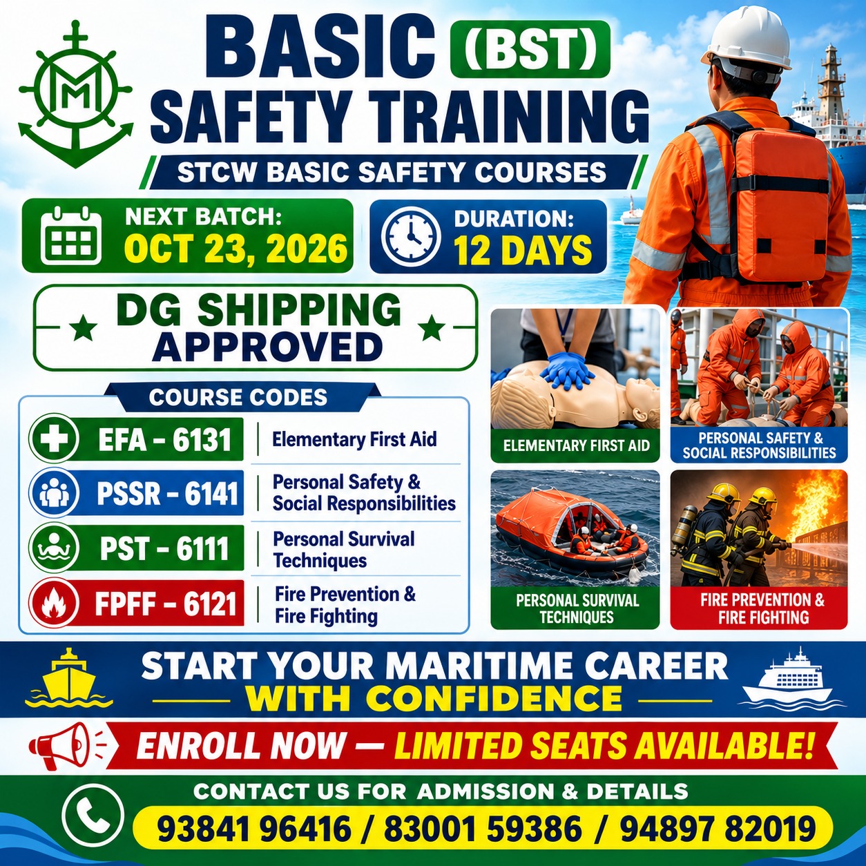 BST Batch Starts On October 2026 - Marine Service in Thoothukudi