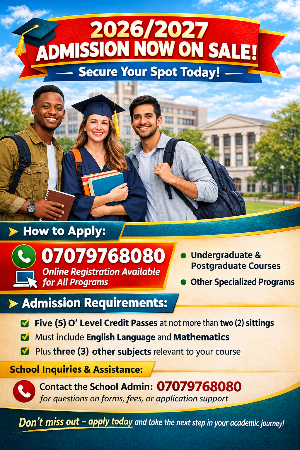Al-Hikmah University, Ilorin 2026/2027, 1st, 2nd & 3rd Batch Admission List is out, Call234)7/079/768/080 DR GRACE for