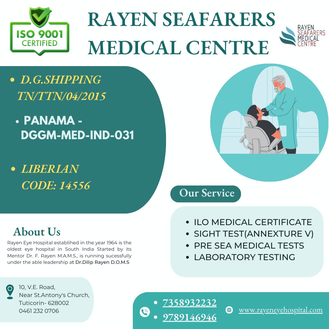 ISO 9001 CEERTIFIED - Rayen Seafarers Medical Centre