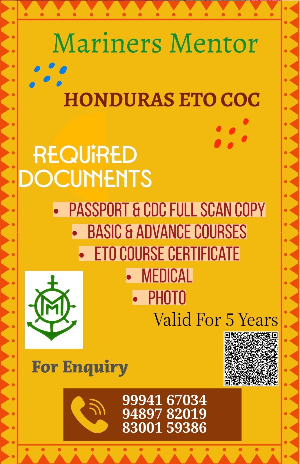 Honduras ETO COC- Mariners Mentor