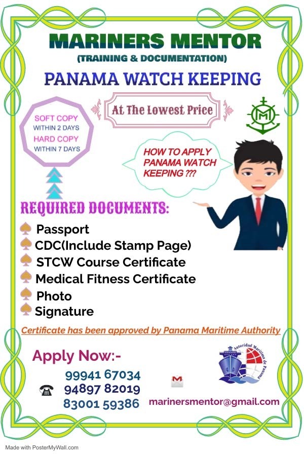 Panama WATCHKEEPING apply in Mariners Mentor